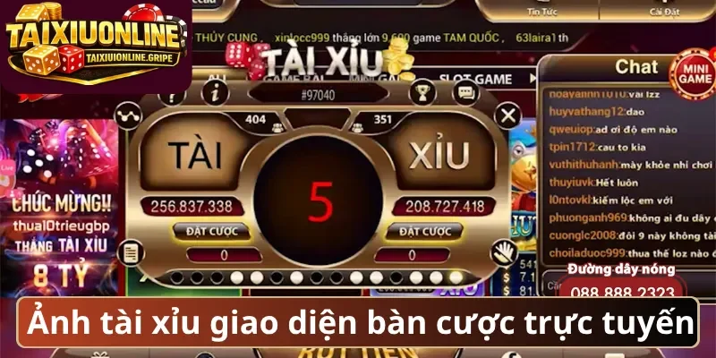 Ảnh tài xỉu giao diện bàn cược trực tuyến
